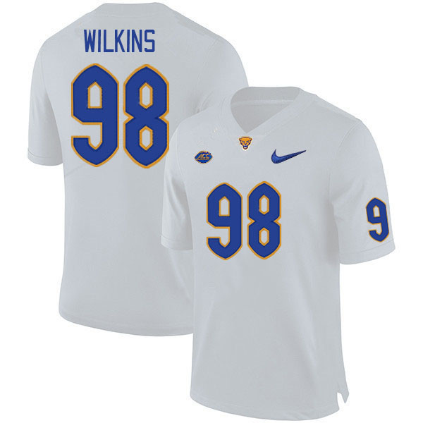 Men #98 Brock Wilkins Pitt Panthers College Football Jerseys Stitched Sale-White